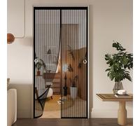 Magnetic Screen Door 100 x 188 cm Self-Closing, Keep Bugs Out Lets Fresh Air in Pets Proof Screen Door Self Sealing No Gap, Pet-Friendly for Living Room, Kitchen, Bedroom, Black