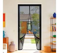 Magnetic Screen Door 101 x 254 cm Powerful Magnets Magnetic Fly Screen for Doors Keep Bugs Out Lets Fresh Air in for Home, Bedroom, Living Room, Kitchen, Patio, Black