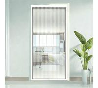 Magnetic Screen Door 101 x 260 cm, Automatically Closes, Keep Insects, with Strong Magnets and Magic Band, Without Drilling, Magnetic Door Screen Fly Bug for Sliding, White
