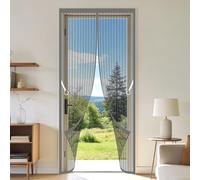 Magnetic Screen Door 101 x 285 cm Full Frame Magic Tape Bug Mosquito Insects Screen Hands Free Auto Closing for Home, Bedroom, Living Room, Kitchen, Patio, Grey
