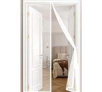 Magnetic Screen Door 102 x 195 cm Powerful Magnets, Keep Bugs Out, Automatically Closes, No Drill Installation, Magnetic Door Curtains Fly Screen Kid and Pet Friendly, White