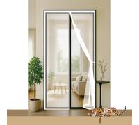 Magnetic Screen Door 102 x 214 cm with Reinforced Magnetic Strips Auto-Close, No Tools Installation, Keep Insects, Door Curtains Fly Screen for Sliding Patio Keep, White