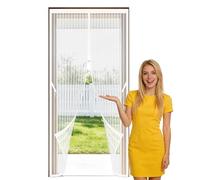 Magnetic Screen Door 102 x 218 cm Hundreds of Sizes Magnetic Door Curtain for Homes Keep Bugs Out Lets Fresh Air in for Living Room, Bedroom, Patio, White