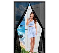 Magnetic Screen Door 102 x 235 cm Powerful Magnets Heavy Duty Self-Sealing Mesh Insect Protection Door Easy to Install Without Drilling for Balcony Patio Bedroom, Black