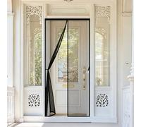 Magnetic Screen Door 105 x 100 cm Keep Bugs Out Lets Fresh Air in Heavy Duty Self-Sealing Mesh No Drill Installation Automatically Closes for Keeping Out Flies & Bug, Black