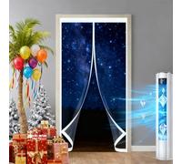 Magnetic Screen Door 105 x 102 cm Weatherproof Winter Warm Screen, Warm Winter, Windproof Waterproof Curtain Transparent Waterproof Thermal Door for Bedroom Kitchen, A