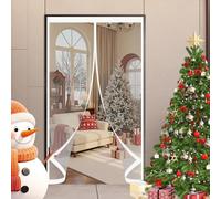 Magnetic Screen Door 105 x 115 cm Soundproofing, Thermal, Waterproof, Windproof, Blackout, Multi-Sized Thermal and Insulated Door Curtain for Balcony Patio, A