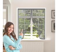Magnetic Screen Door 107 x 143 cm Anti-Tearing Mosquito Door Net Keep Fly Bug Out Screen Doors with Magnets No-Drill Easy Installation for Living Room, Bedroom, Patio, Grey