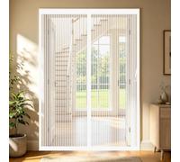 Magnetic Screen Door 107 x 185 cm Full Frame Magic Tape, Magnet Silent Closure, No Punching Door Fly Screen Curtain Outside Patio Curtain Insect Mesh for Patio Balcony, White
