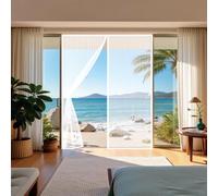 Magnetic Screen Door 108 x 238 cm Without Drilling, with Strong Magnets and Magic Band, Automatically Closes, Keep Insects Anti Mosquito Mesh Curtain for Bedroom, White