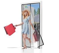 Magnetic Screen Door 110 x 200 cm Full Frame Hook and Loop Easy to Fit Keep Fresh Air in and Flying Insects Out for Balcony Sliding Living Room Children's Room【Black】
