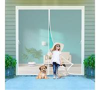 Magnetic Screen Door, 110x220cm Fiberglass Fly Screens for Doors, with Bilateral Fixed Buckle, Heavy Duty Bug Mesh Curtain No Gap, Keeps Bugs Out, Pet & Kids Friendly, White Customizable