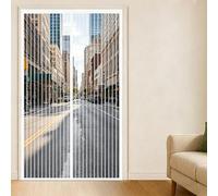 Magnetic Screen Door 112 x 100 cm Keep Bugs Out Lets Fresh Air in Patio Curtain Insect Mesh No Drill Installation Automatically Closes for Keeping Out Flies & Bug, White