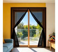 Magnetic Screen Door 115 x 220 cm Magnetic Insect Door Screen with Powerful Magnets and Full Frame Hook&Loop, No Gap, Keep Bugs Out Lets Fresh Air in, Kid and Pet Friendly, Black