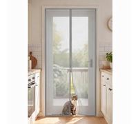 Magnetic Screen Door 115 x 291 cm Frame Hook & Loop Hundreds of Sizes Duty Door Screen with Powerful Magnets Keeps Bugs Out No Drill Installation Automatically Closes, Grey