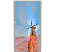 Magnetic Screen Door, 115x240cm Heavy Duty Mesh Curtain with Full Frame Hook and Loop Powerful Magnets That Sn-aps Shut Automatically, Gray, 663 Size