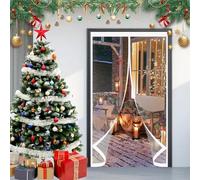 Magnetic Screen Door 116 x 145 cm Self-Sealing PVC Weatherproof Winter Warm, Cold and Noise Proof Cover with Strong Magnets for Patios, Front Doors, A