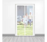 Magnetic Screen Door 116 x 252 cm Powerful Magnets and Magic Tape, No Drill Installation, Automatically Closes Keeps Bugs Out Magnetic Screenfly Doors Pet & Kid Friendly, White