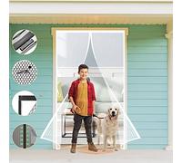 Magnetic Screen Door 120 x 200 cm, Door Heavy Duty Bug Mesh, Shuts Automatically for Patio Front Back Door, White