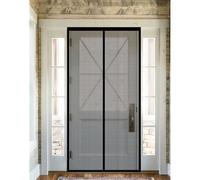 Magnetic Screen Door 120 x 230 cm Powerful Magnets and Magic Tape, No Drill Installation, Automatically Closes Keeps Bugs Out Door Curtains to Stop Flies for Kitchen, Black