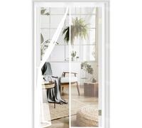 Magnetic Screen Door 125 x 188 cm, Automatically Closes, Keep Insects, with Strong Magnets and Magic Band, Without Drilling, Screen Doors with Magnets Pet & Kid Friendly, White