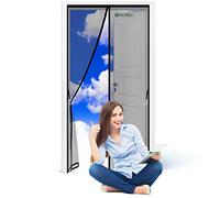 Magnetic Screen Door, 125 x 210 cm Reinforced Fiberglass Double Door Screen Curtain for Sliding Door Keep Fly Bug Out Black