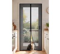 Magnetic Screen Door 126 x 294 cm Frame Hook & Loop Hundreds of Sizes Duty Door Screen with Powerful Magnets Keeps Bugs Out No Drill Installation Automatically Closes, Black