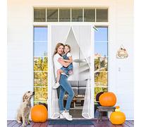 Magnetic Screen Door 130 x 190 cm Auto Closer Magnet Curtain Fly Screens Easy to Install for Anti Mosquito or Magnetic Soft Door White