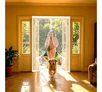 Magnetic Screen Door 130 x 208 cm Full Frame Magic Tape, Magnet Silent Closure, No Punching Magnetic Insect Door Screen Fly Net Curtains for Patio Balcony, White