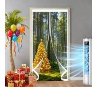 Magnetic Screen Door 130 x 255 cm Weatherproof Winter Warm Screen, Warm Winter, Windproof Waterproof Magnet Opening Doorway Magnetic for Balcony Patio, A