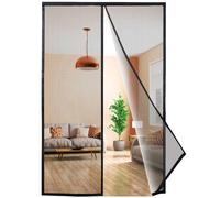 Magnetic Screen Door, 135x150 cm Full Frame Hook and Loop Easy to Fit Keep Fresh Air in and Flying Insects Out for Balcony Sliding Living Room Children's Room Innovative, Black