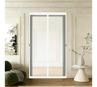 Magnetic Screen Door 140 x 130 cm with Stay Open Buckles Magnetic Top-to-Bottom Seal Snaps Shuts Fly Screen Door Curtain for Balcony, Patio, French, Sliding Doors, White