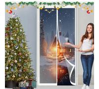 Magnetic Screen Door 140 x 160 cm Self-Sealing PVC Weatherproof Winter Warm, Cold and Noise Proof Thermal and Insulated Door Curtain for Balcony Patio, A