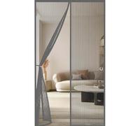 Magnetic Screen Door 142 x 243 cm Powerful Magnets and Full Frame Magic Tape, No Drill Installation Screen Doors with Magnets Lets Fresh Air in, Hundreds of Sizes, Grey