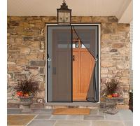 Magnetic Screen Door 144 x 100 cm Automatically Closes Keeps Bugs Door Curtain Nets No Tools Installation, with Stay Open Buckles Ideal for Balcony ＆ Bedroom Doors, Black