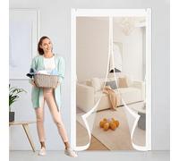 Magnetic Screen Door 145 x 365 cm Anti Mosquito, Keep Fresh Air in, Portable, Foldable, Custom Sizes, Magnetic Fly Screens for Door for Double/French Doors, White