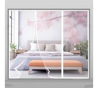 Magnetic Screen Door 145x260cm Automatic Closing Mosquito Net Dust-Proof ct Barrier White Door Curtain for Windows and Doors Easy Installation Home Protection