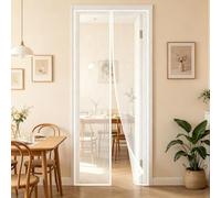 Magnetic Screen Door 150 x 196 cm Keep Bugs Out Lets Fresh Air in Heavy Duty Self-Sealing Mesh No Drill Installation Automatically Closes for Keeping Out Flies & Bug, White