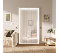 Magnetic Screen Door 150 x 200 cm Keep Bugs Out, Full Frame Magic Tape, Powerful Magnets, Self Sealing, No Drill Installation, Magnetic Fly Screens for Balcony Bedroom Doors, White