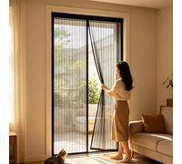 Magnetic Screen Door 150 x 240 cm Curtain, Heavy Duty Self-Sealing Mesh, Door Screen Automatically Closes Mosquito Proof Curtains for Living Room Kitchen Patio, Black