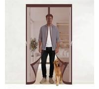 Magnetic Screen Door 150 x 300 cm Bug Mesh Curtain with Powerful Magnets Keep Bugs Out Lets Fresh Air in Screen Doors with Magnets for Home, Living Room, Bedroom, Workshop, Brown