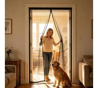 Magnetic Screen Door 151 x 240 cm Patio Door Nets with Magnets for Keeping Out Flies, Mosquito Net, Insect Mesh Mosquito Double for Living Room Kitchen Patio, Black