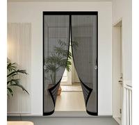 Magnetic Screen Door 155 x 236 cm Powerful Magnets, No Drill Installation, Automatically Closes, for Keeping Out Flies & Bug Insect Protection Door for Patio Doors Balcony, Black