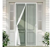 Magnetic Screen Door 157x207cm(WidthxHigh) Durable, Keeps Bugs Out, Kid and Pet Friendly Magnetic Fly Screen Door Curtain Lets Fresh Air in, Hundreds of Sizes, White