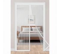 Magnetic Screen Door 160 x 178 cm Full Frame Magic Tape Kid and Pet Friendly Fly Insect Screen Door with Powerful Magnets Keeps Bugs Out Easy to Install Without Drilling, White
