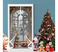 Magnetic Screen Door 160 x 182 cm Self-Sealing PVC Weatherproof Winter Warm, Cold and Noise Proof Thermal Doors Screen, Thermal Curtain Fits for Balcony Patio, A