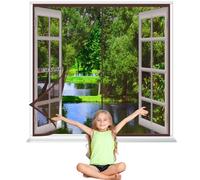 Magnetic Screen Door 160x200cm Brown Anti Mosquito Mesh Fly Curtain-with Magnets Close Automatically for Balcony Front Doors Back Doors Entrance Doors