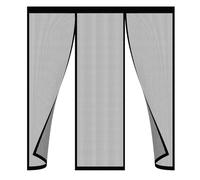 Magnetic Screen Door,160x200cm Screen Door Super Strong Fly Mesh,Pet and Kid Friendly,Magnets from Top to Bottom Ultra Seal Magnets Close Automatically Black