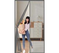 Magnetic Screen Door 160x225cm(WidthxHigh) Durable, Keeps Bugs Out, Kid and Pet Friendly Fly Screen Door Mesh Curtain Hundreds of Sizes, Lets Fresh Air in, Grey