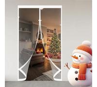 Magnetic Screen Door 161 x 190 cm Self-Sealing PVC Weatherproof Winter Warm, Cold and Noise Proof Visible Magnetic Thermal Door Curtain for Patios, Front Doors, A